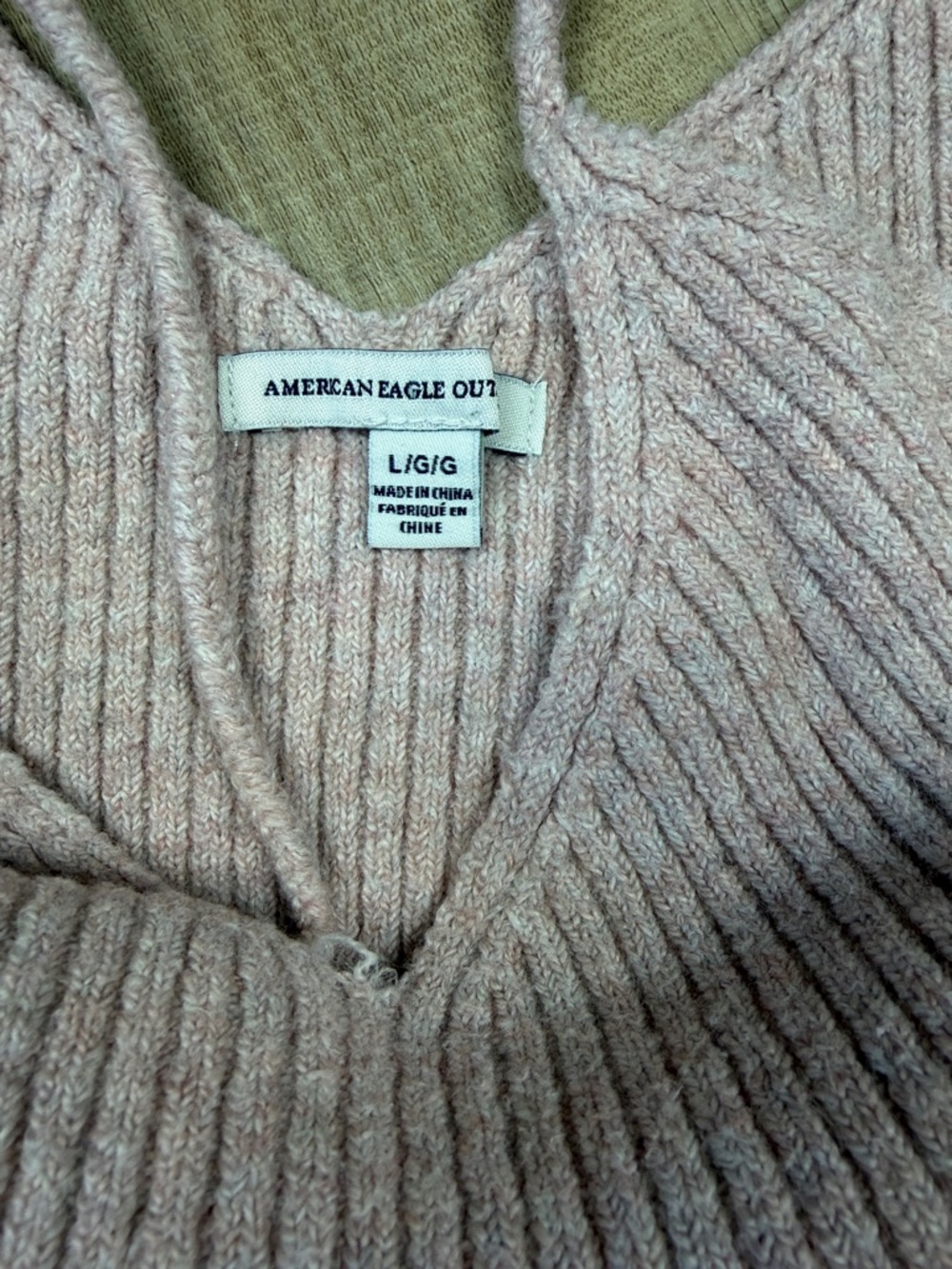 American Eagle Ribbed Sweater Spaghetti Strap Tank - Blush Pink. Size‎ Large - Picture 2 of 4